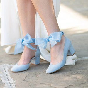 Harriet Wilde Hetty Mid Blue Organza Heels